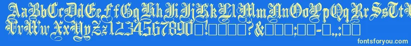 IncisedBlack Font – Yellow Fonts on Blue Background