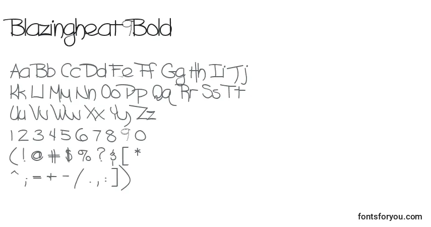 Шрифт Blazingheat9Bold – алфавит, цифры, специальные символы