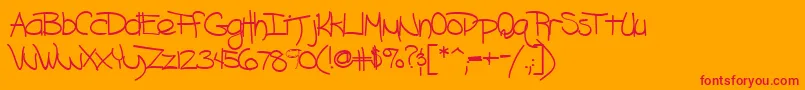 Fonte Blazingheat9Bold – fontes vermelhas em um fundo laranja