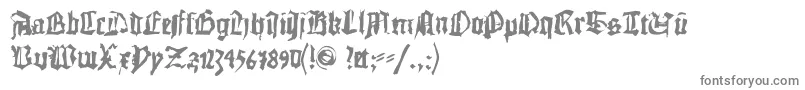 フォントDoublebrokentextura – 白い背景に灰色の文字