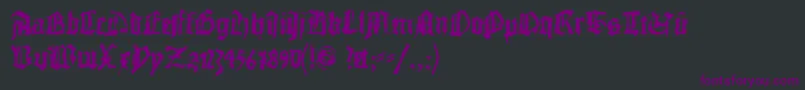 Czcionka Doublebrokentextura – fioletowe czcionki na czarnym tle