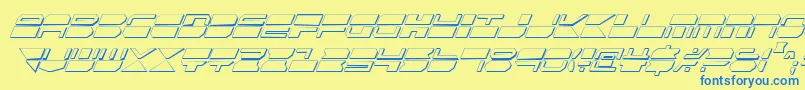 QuickmarkCondShadowItal Font – Blue Fonts on Yellow Background