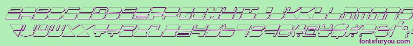 QuickmarkCondShadowItal Font – Purple Fonts on Green Background