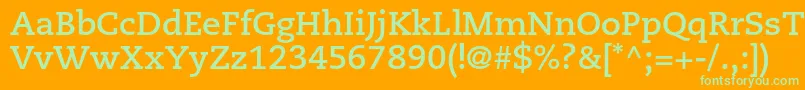 CaecilialtstdBold Font – Green Fonts on Orange Background