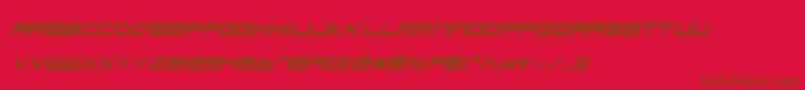 LowGunScreenBoldExpitalic Font – Brown Fonts on Red Background
