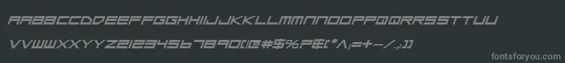 Шрифт LowGunScreenBoldExpitalic – серые шрифты на чёрном фоне
