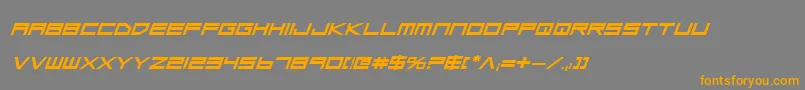 Fonte LowGunScreenBoldExpitalic – fontes laranjas em um fundo cinza