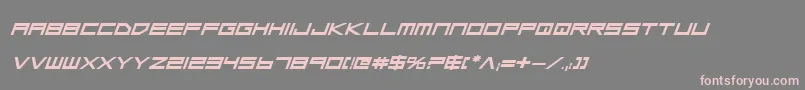 Czcionka LowGunScreenBoldExpitalic – różowe czcionki na szarym tle