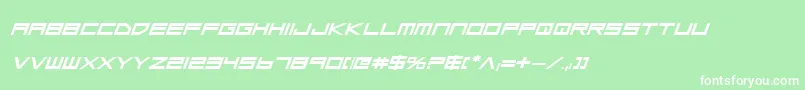 LowGunScreenBoldExpitalic Font – White Fonts on Green Background