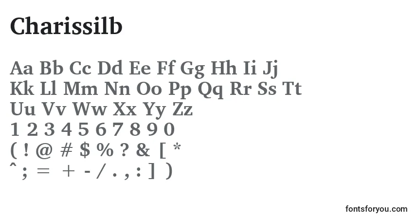 Fuente Charissilb - alfabeto, números, caracteres especiales