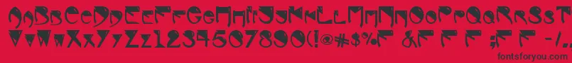 RogerDeansAbwh-fontti – mustat fontit punaisella taustalla