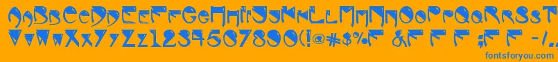 RogerDeansAbwh Font – Blue Fonts on Orange Background