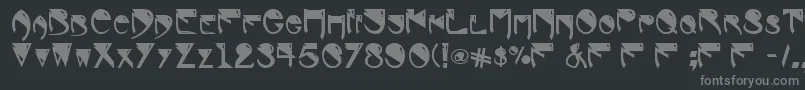 RogerDeansAbwh-fontti – harmaat kirjasimet mustalla taustalla