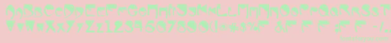 RogerDeansAbwh Font – Green Fonts on Pink Background