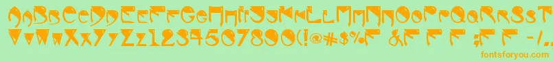 RogerDeansAbwh Font – Orange Fonts on Green Background