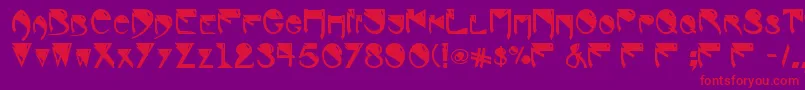 RogerDeansAbwh Font – Red Fonts on Purple Background