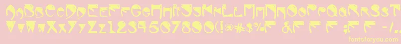 RogerDeansAbwh Font – Yellow Fonts on Pink Background