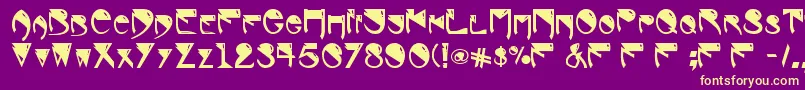 RogerDeansAbwh Font – Yellow Fonts on Purple Background