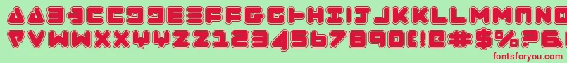 フォントZealotcol – 赤い文字の緑の背景