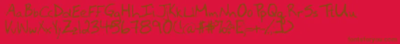 Newfie Font – Brown Fonts on Red Background