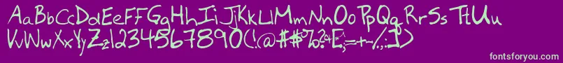 Newfie Font – Green Fonts on Purple Background