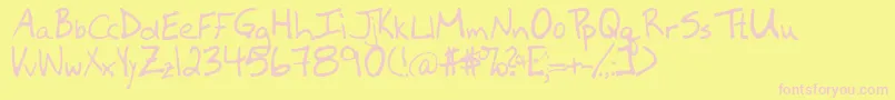 Newfie Font – Pink Fonts on Yellow Background