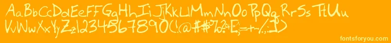 Newfie Font – Yellow Fonts on Orange Background