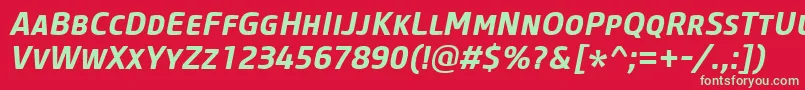CoreSansMSc65BoldItalic Font – Green Fonts on Red Background