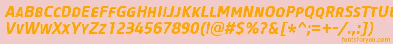 CoreSansMSc65BoldItalic Font – Orange Fonts on Pink Background