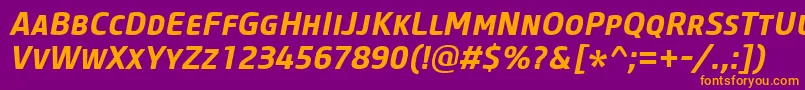 CoreSansMSc65BoldItalic Font – Orange Fonts on Purple Background