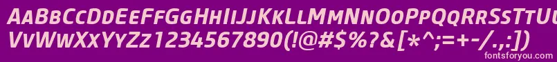 CoreSansMSc65BoldItalic Font – Pink Fonts on Purple Background