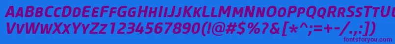 CoreSansMSc65BoldItalic Font – Purple Fonts on Blue Background