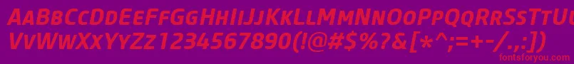 CoreSansMSc65BoldItalic Font – Red Fonts on Purple Background