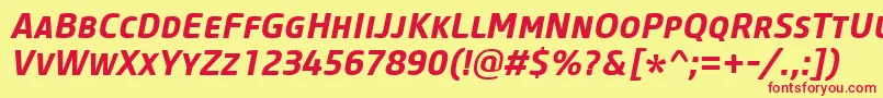 CoreSansMSc65BoldItalic Font – Red Fonts on Yellow Background