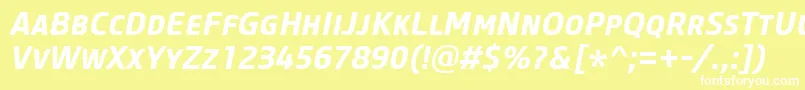 CoreSansMSc65BoldItalic Font – White Fonts on Yellow Background