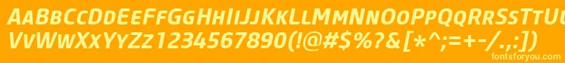 Police CoreSansMSc65BoldItalic – polices jaunes sur fond orange