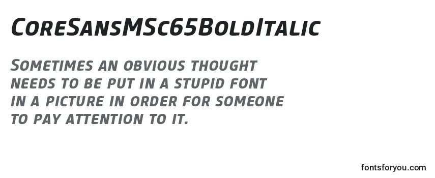 CoreSansMSc65BoldItalic Font