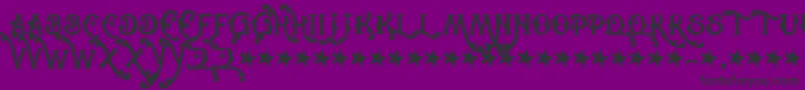 フォントCowboyrhumbahut – 紫の背景に黒い文字