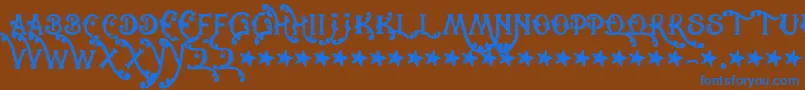 Cowboyrhumbahut Font – Blue Fonts on Brown Background