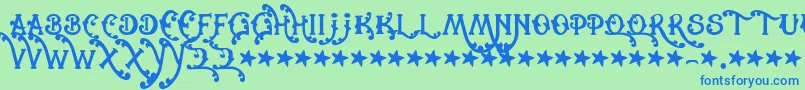 fuente Cowboyrhumbahut – Fuentes Azules Sobre Fondo Verde
