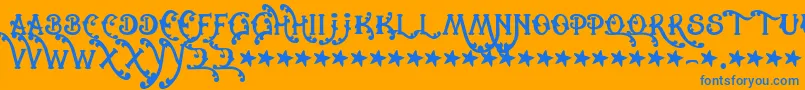 Cowboyrhumbahut Font – Blue Fonts on Orange Background