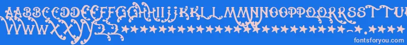 Police Cowboyrhumbahut – polices roses sur fond bleu