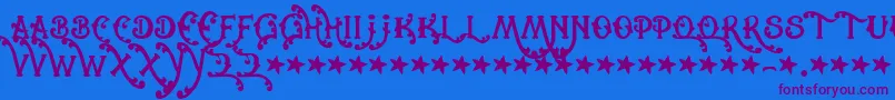 Police Cowboyrhumbahut – polices violettes sur fond bleu