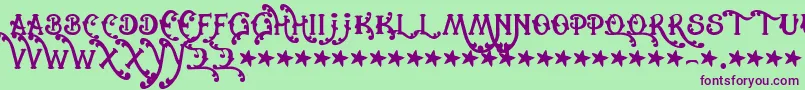 Cowboyrhumbahut Font – Purple Fonts on Green Background