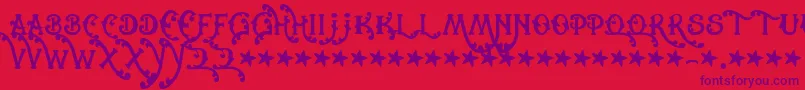 Police Cowboyrhumbahut – polices violettes sur fond rouge