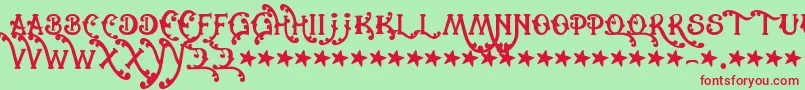 Cowboyrhumbahut Font – Red Fonts on Green Background