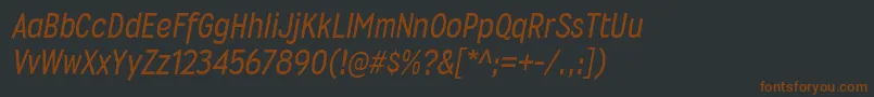 Fonte WyvernrgItalic – fontes marrons em um fundo preto