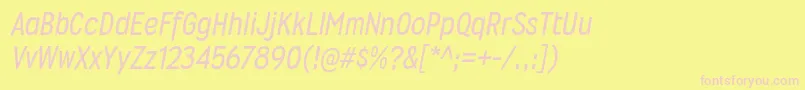 WyvernrgItalic Font – Pink Fonts on Yellow Background