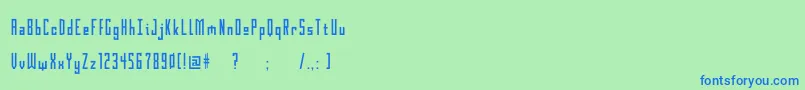 Czcionka Gothik107 – niebieskie czcionki na zielonym tle