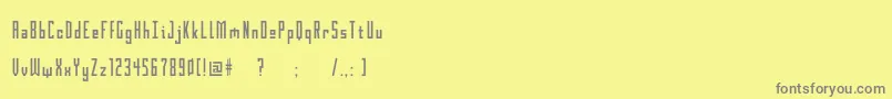 フォントGothik107 – 黄色の背景に灰色の文字